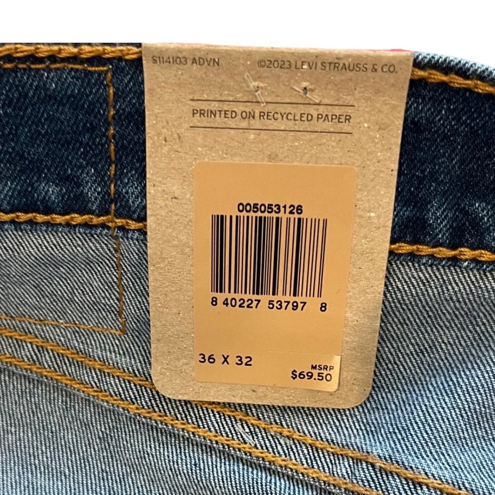 Levis 505 Regular‎ Fit Jeans Mens 36x32 Blue Denim Straight Leg 005053126 NEW